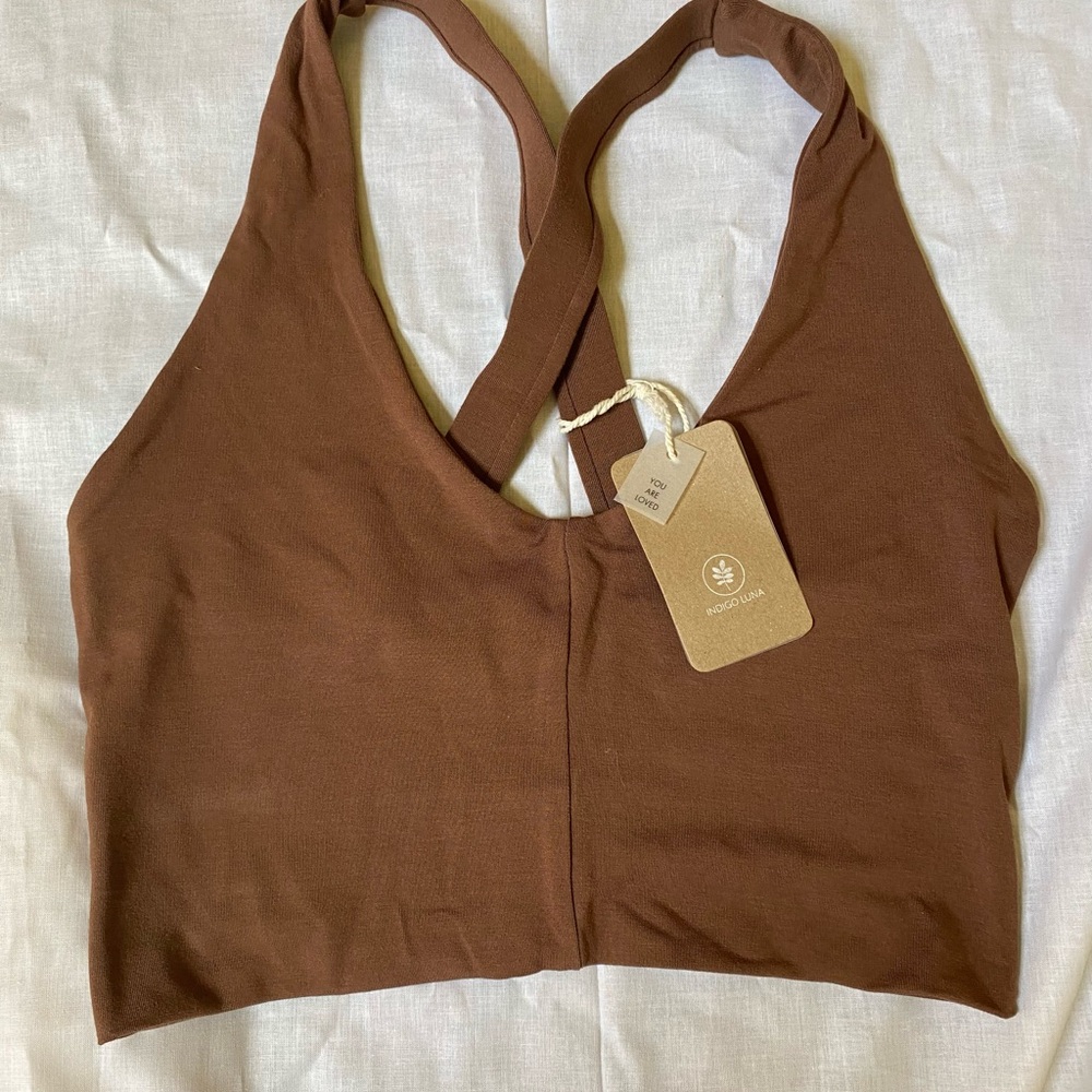Indigo Luna Agni Cross Top in Chocolate